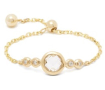 April Diamond, Clear Quartz & Gold Chain Ring