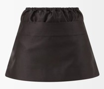 Appliqué-logo Double-waist Shell Mini Skirt