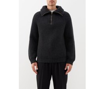 Michel Ribbed Quarter-zip Cashmere Sweater
