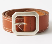 Illinois Studded Leather Belt