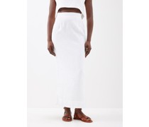 Emma High-waist Linen Midi Skirt