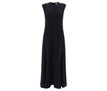 Sleeveless Stitch-pocket A-line Crepe Dress