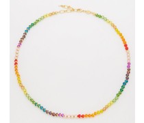 Tennis Kinda Beaded 18kt Gold-plated Necklace