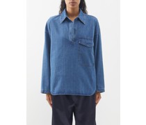 Chemise oversize en denim délavé