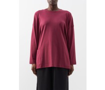 Patch-pocket Cotton-jersey Long-sleeved Top