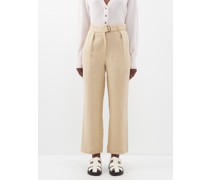 Nabq Pleated Organic-linen Trousers