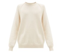 Oversized Crew-neck Cotton-blend Sweater