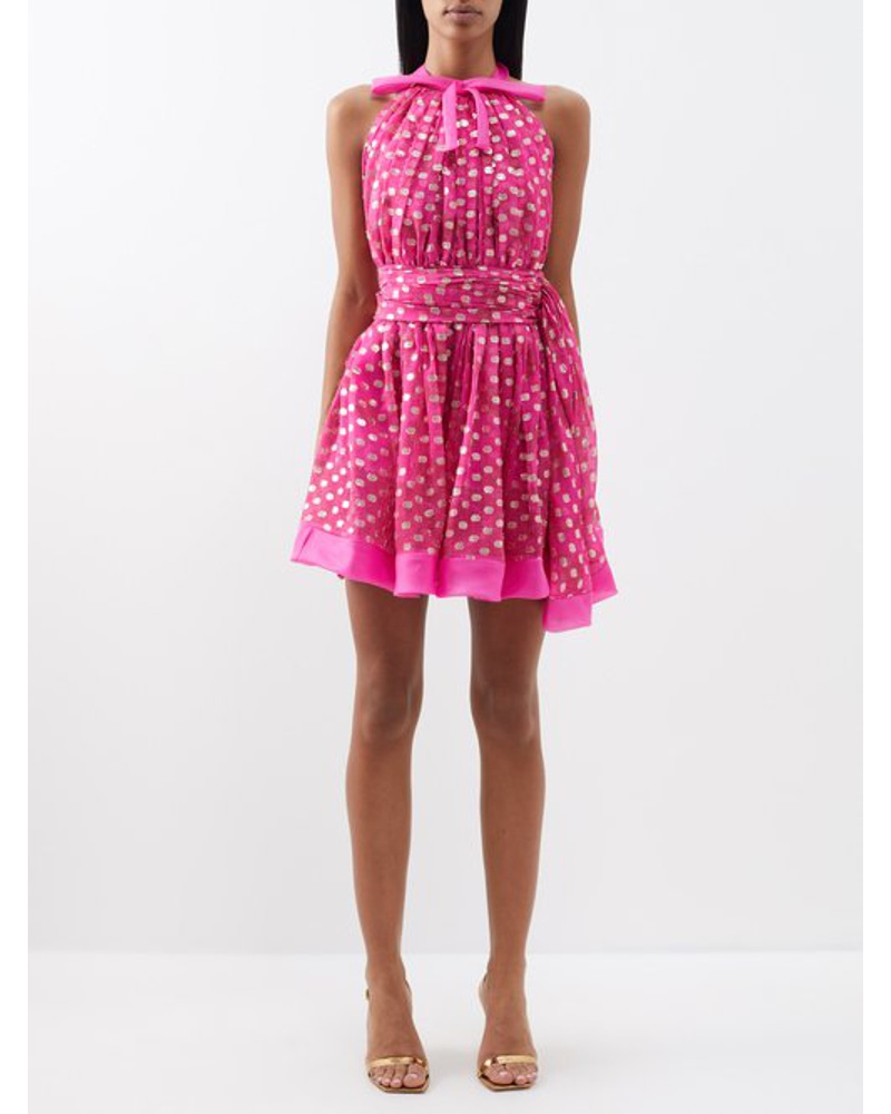Giambattista Valli Damen Polka-dot Silk-blend Georgette Dress Giambattista Valli Damen Polka-dot Silk-blend Georgette Dress