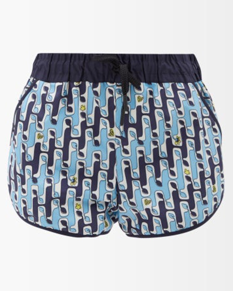 Moncler Damen Printed Cotton-blend Shorts