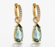 Diamond, Tourmaline & 18kt Gold Earrings