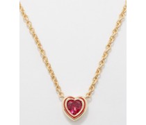 Madison Ruby, Enamel & 14kt Gold Necklace
