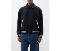 Leather-trim Wool-blend Varsity Jacket