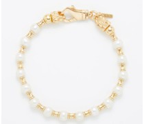 Beaded Pearl & 24kt Gold-plated Bracelet