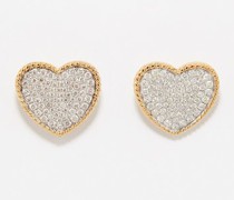 Heart Diamond & 18kt Gold Earrings