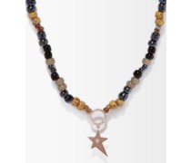 Diamond & 14kt Rose-gold Beaded Necklace
