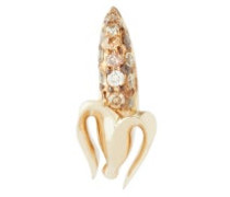 Banana Mini Diamond & 18kt Gold Stud Earring