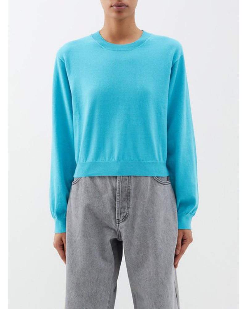 The Elder Statesman Damen Nova Cashmere Cropped Sweater