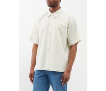Layered-placket Cotton-poplin Shirt