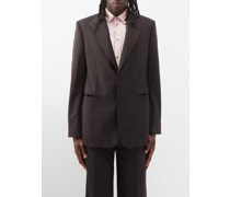 Single-breasted Wool Suit Blazer
