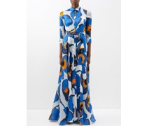 Poppy-print Silk-chiffon Gown