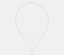 Double Pearl & 14kt Gold Necklace