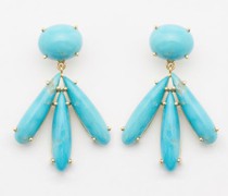 Kingman Turquoise & 18kt Gold Earrings