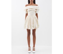 Paisley Off-the-shoulder Cotton Mini Dress