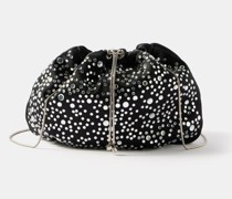 Fatale Illusione Crystal-embellished Satin Pouch