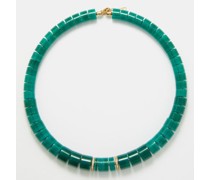 Summer Diamond, Agate & 9kt Gold Necklace