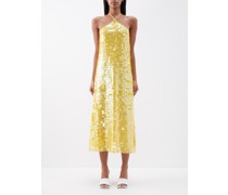 Robe midi dos-nu à sequins Polly