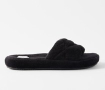 Violetta Quilted Cotton-terry Slippers