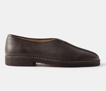 Piped Leather Loafers