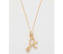 Letter Streamer Diamond & 14kt Gold Necklace