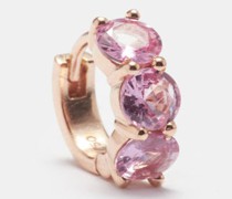 Sapphire & 18kt Rose-gold Huggie Earrings