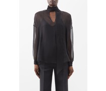 Tie-neck Silk-chiffon Blouse