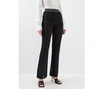 Zigzag Knitted Lurex Trousers