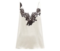 Lace-trimmed Silk-satin Cami Top