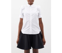Blouse en popeline de coton à épaulettes