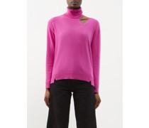 Roll-neck Cutout Cashmere Sweater