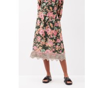Izzy Floral-print Linen Midi Skirt