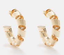 Ribbon 14kt Gold-plated Hoop Earrings