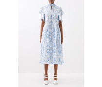 Leandra Floral-print Cotton-poplin Midi Dress