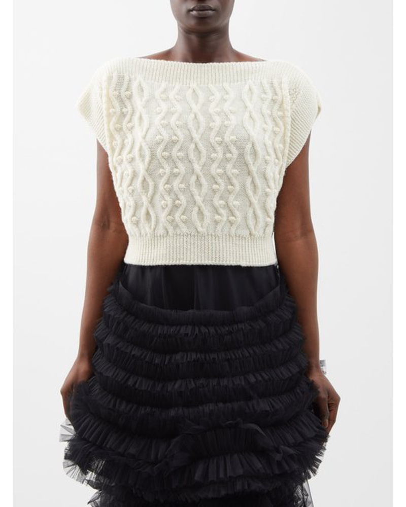Molly Goddard Damen Francis Sleeveless Lambswool Sweater Vest