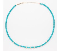 Diamond, Turquoise & 14kt Gold Necklace