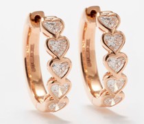 Heart Small Diamond & 18kt Rose-gold Earrings