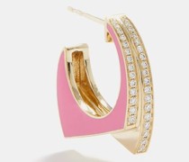 Handcuff Diamond, Enamel & 9kt Gold Earring