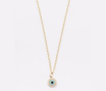 Evil Eye Diamond, Enamel & 14kt Gold Necklace