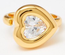 Heart-crystal 18kt Gold-plated Ring