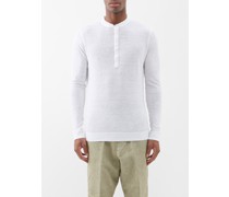 Linen-jersey Henley Top