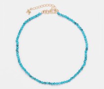 Turquoise Beaded 14kt Gold Bracelet